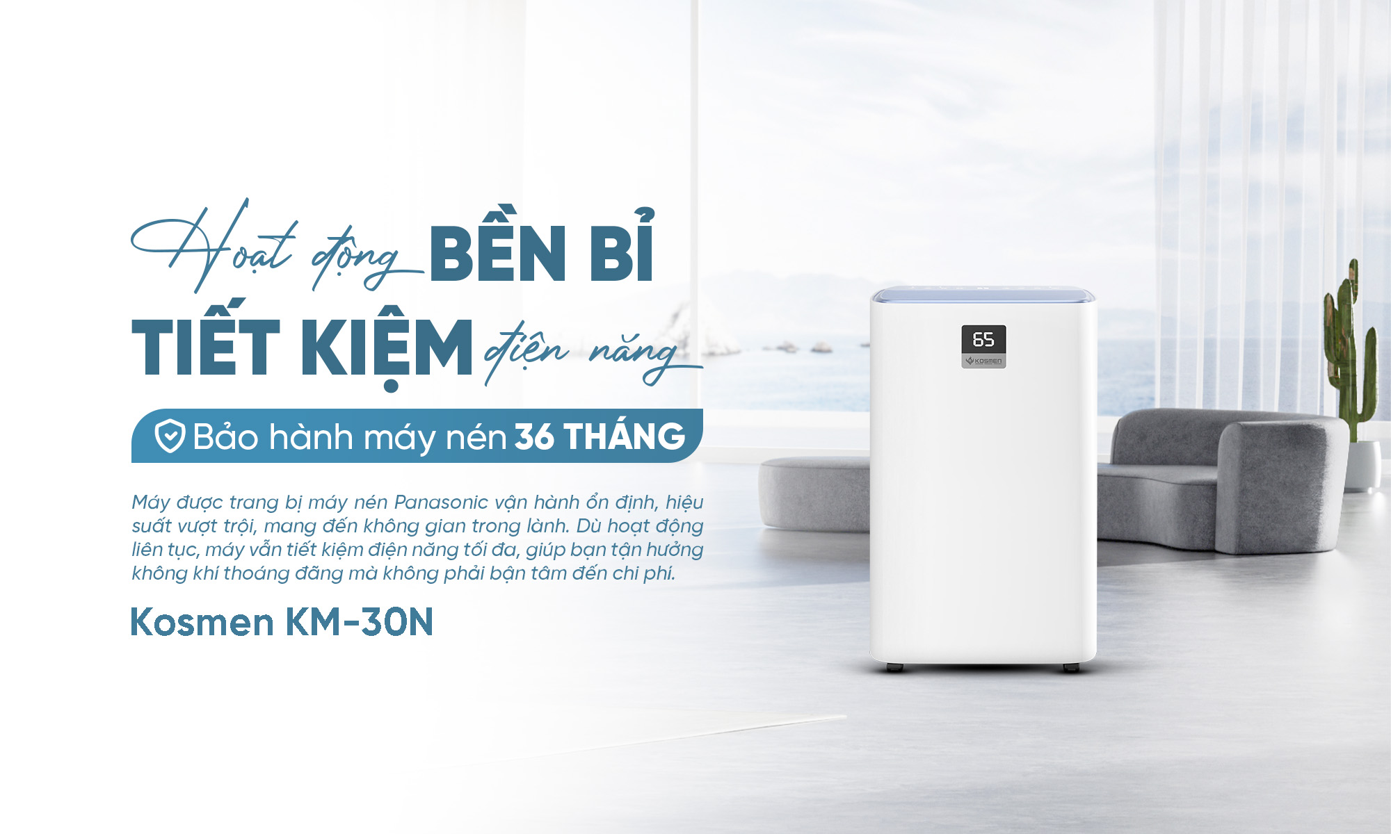 Kosmen bảo hành máy nén 36 tháng cho các sản phẩm máy hút ẩm