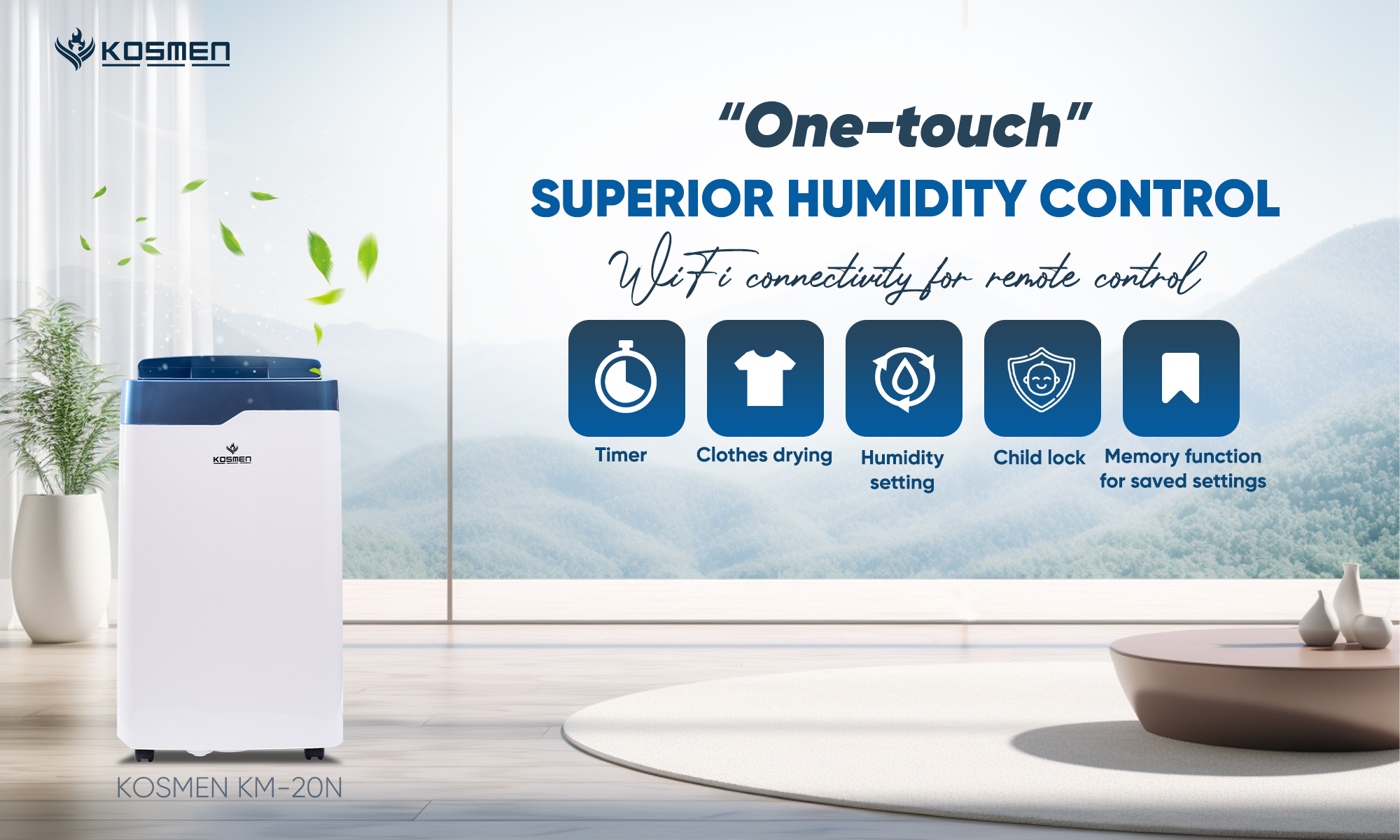 Say goodbye to dampness with the Kosmen KM-20N dehumidifier