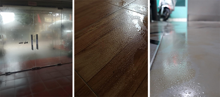 Mùa mưa tường, nền ẩm gây khó chịu
