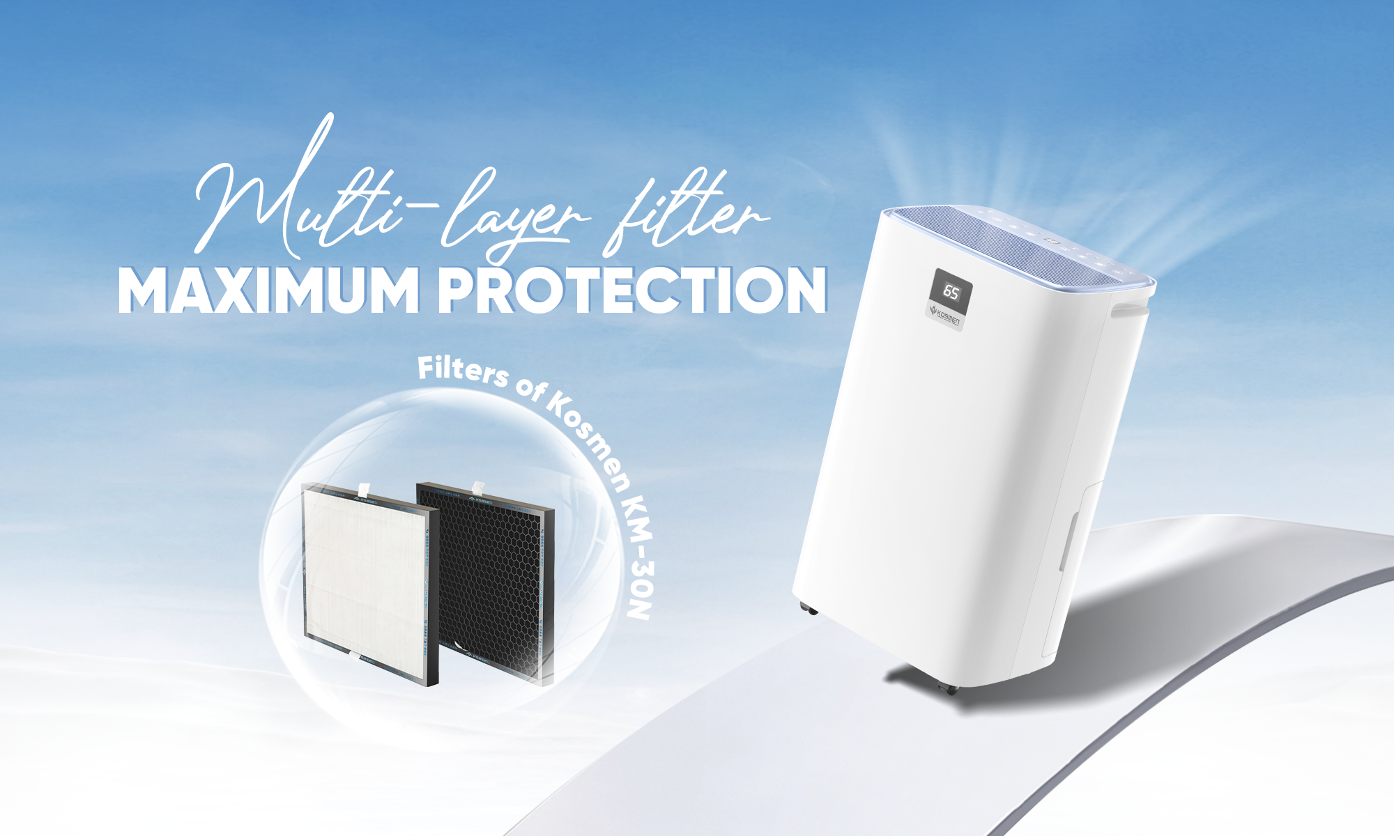 Kosmen KM-30N Multi-layer Filter Quickly Purifies Air, Providing Comprehensive Health Protection for Your Family