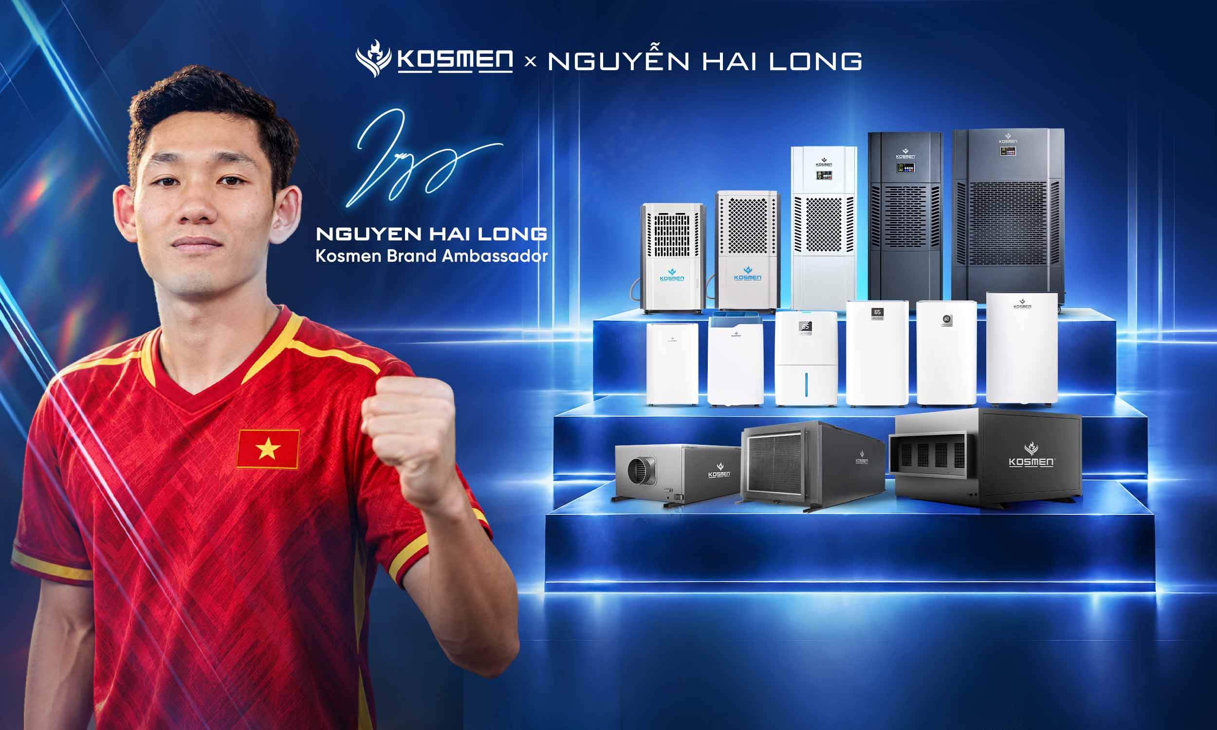 Footballer Nguyen Hai Long – Brand Ambassador for Kosmen Dehumidifiers
