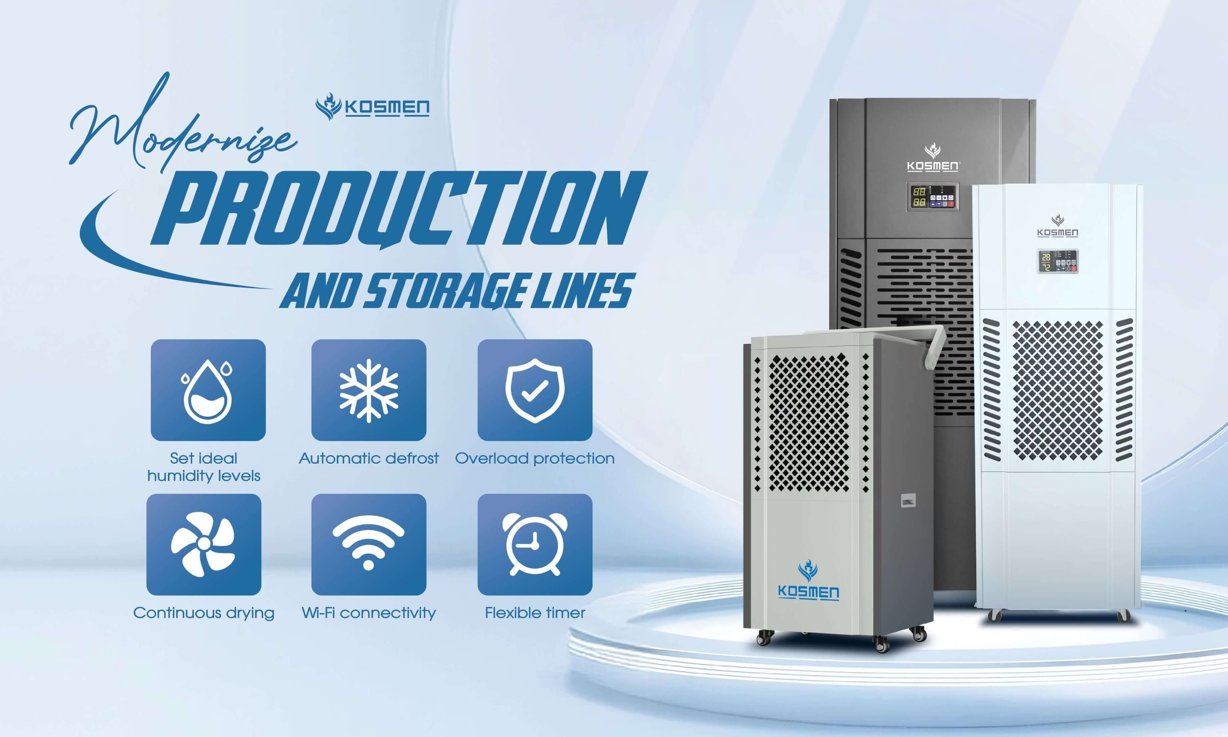 Kosmen dehumidifiers are equipped with many smart features