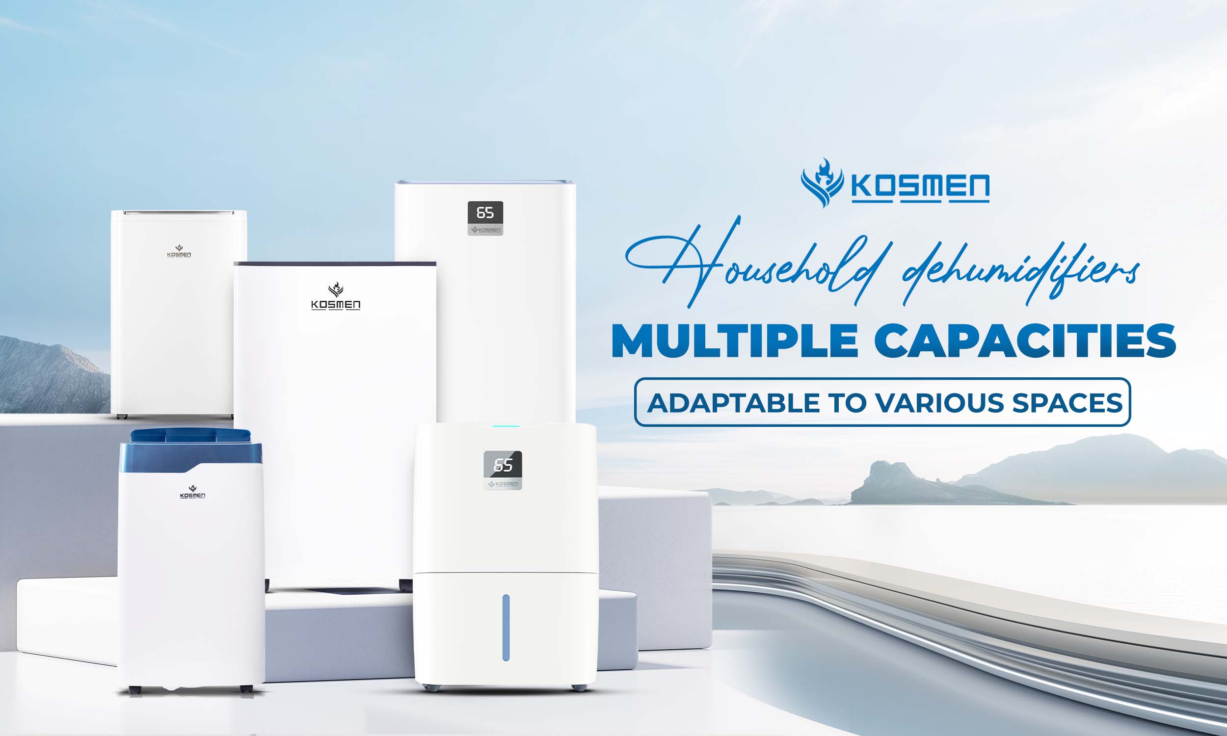 Kosmen domestic dehumidifiers come in a wide range of capacities, suitable for various living spaces