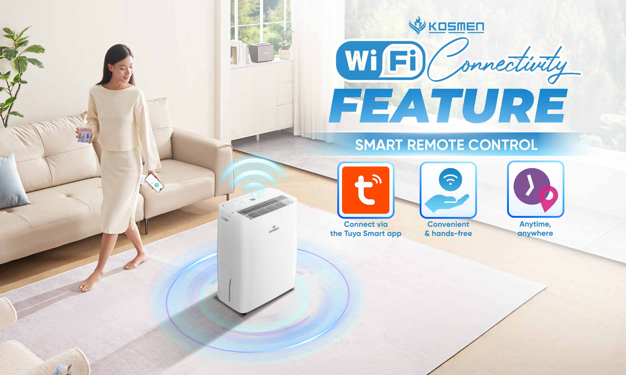 Its WiFi connectivity allows remote control, providing added convenience during daily use