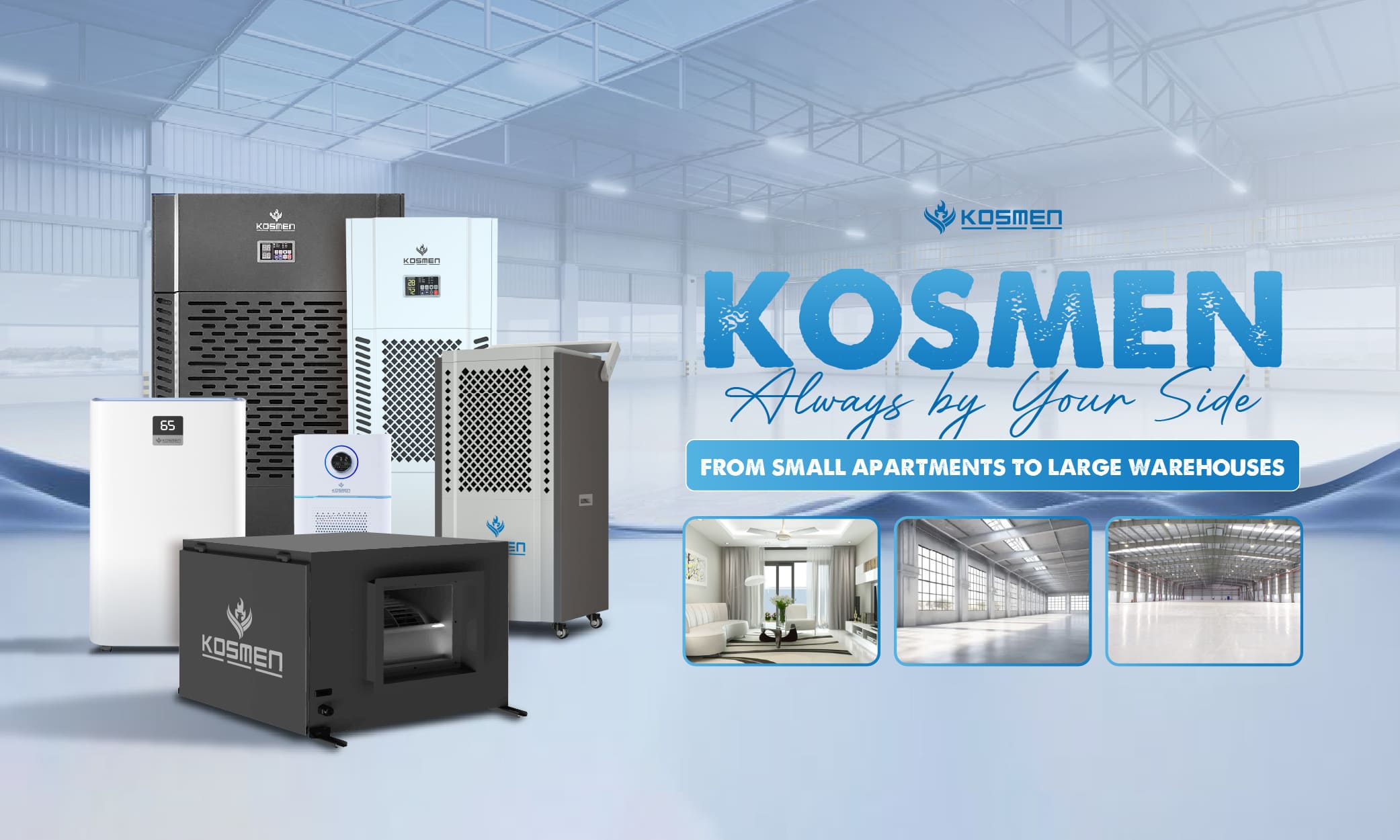 Kosmen dehumidifier – always by your side, from small apartments to large warehouses