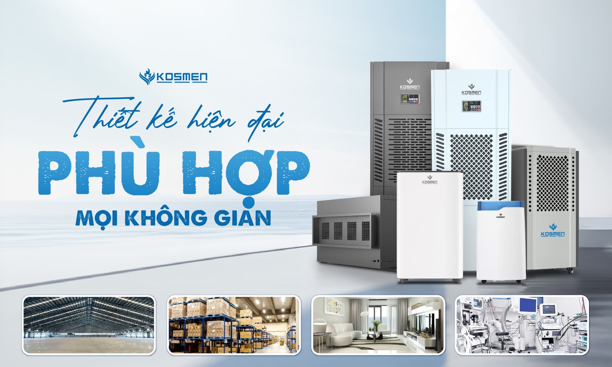 Máy hút ẩm kosmen với thiết kế hiện đại phù hợp mọi không gian
