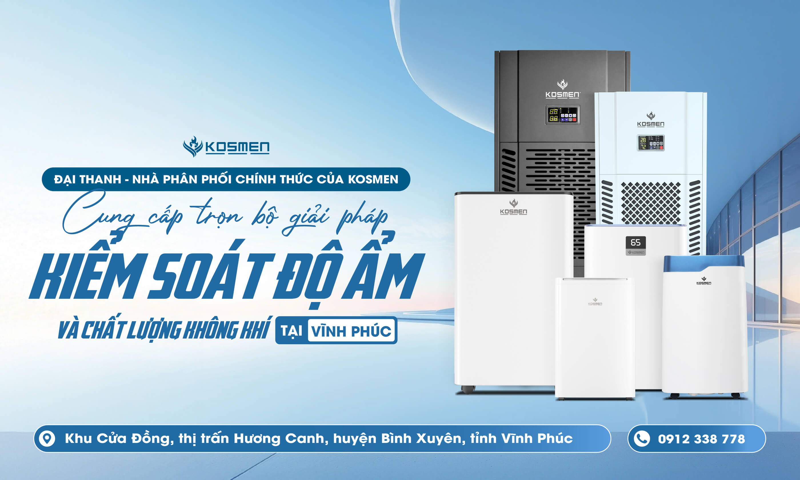 Đại Thanh - Nhà phân phối của Kosmen chuyên cung cấp giải pháp kiểm soát độ ẩm và chất lượng không khkhí