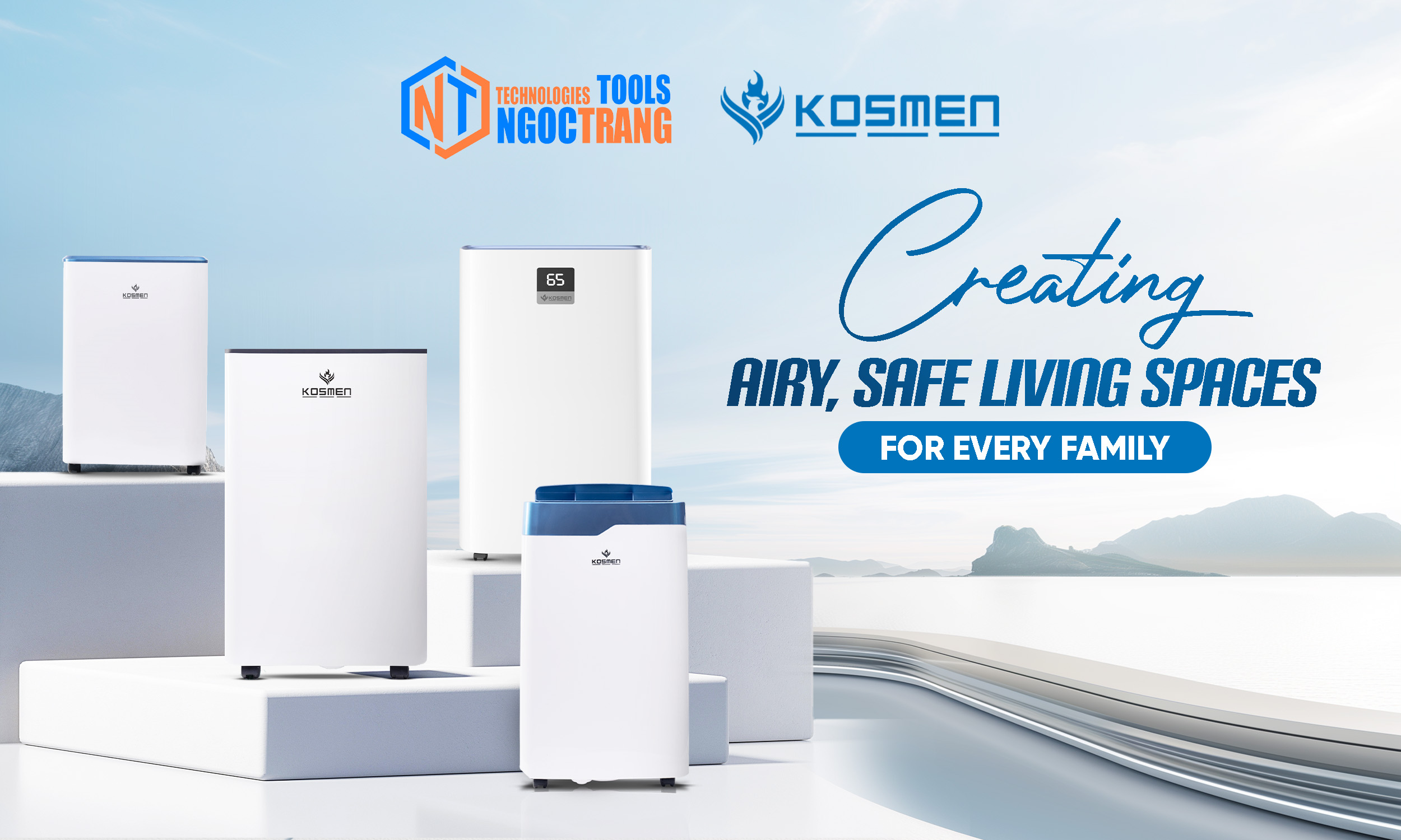 Kosmen household dehumidifiers create fresh, safe living spaces for every family