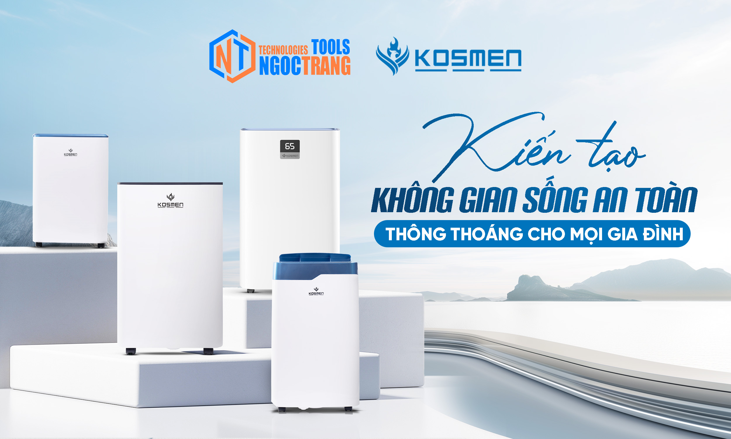 Máy hút ẩm dân dụng Kosmen kiến tạo không gian sống thông thoáng, an toàn cho mọi gia đình