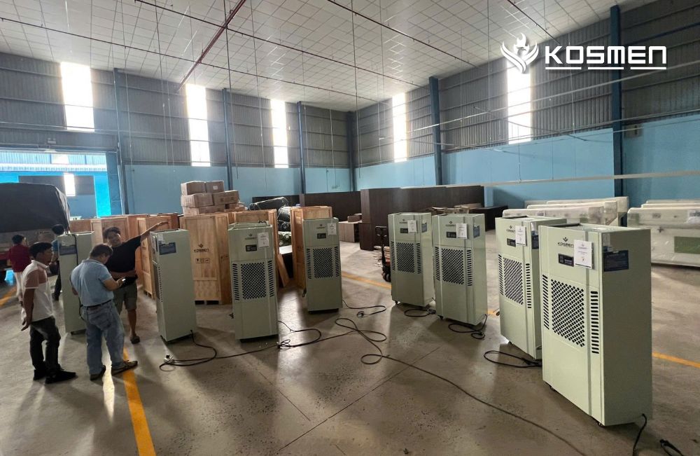 10 Kosmen KM-180S Industrial Dehumidifiers Delivered to a Shoe Manufacturing Plant