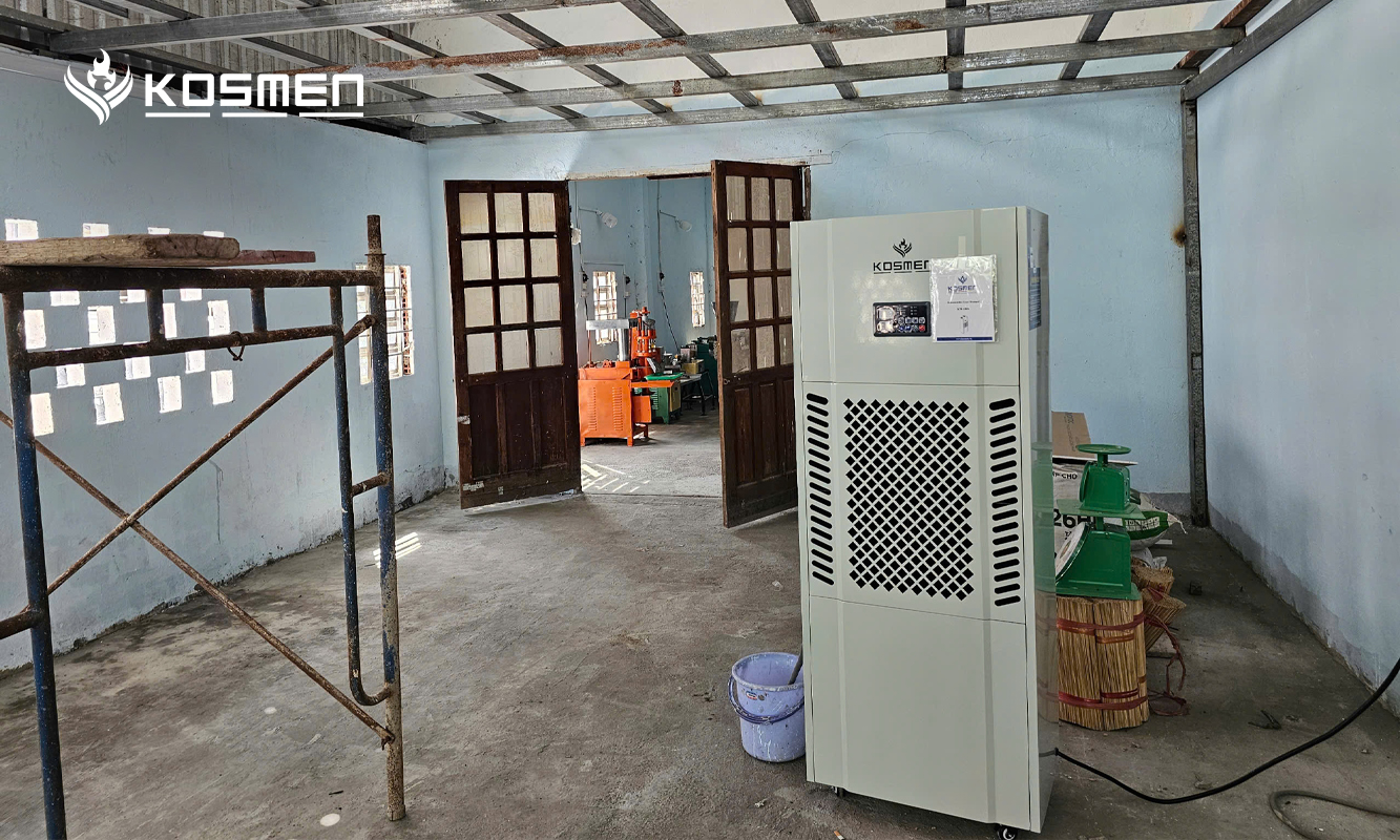 Installation of the Kosmen KM-180S dehumidifier for incense drying spaces