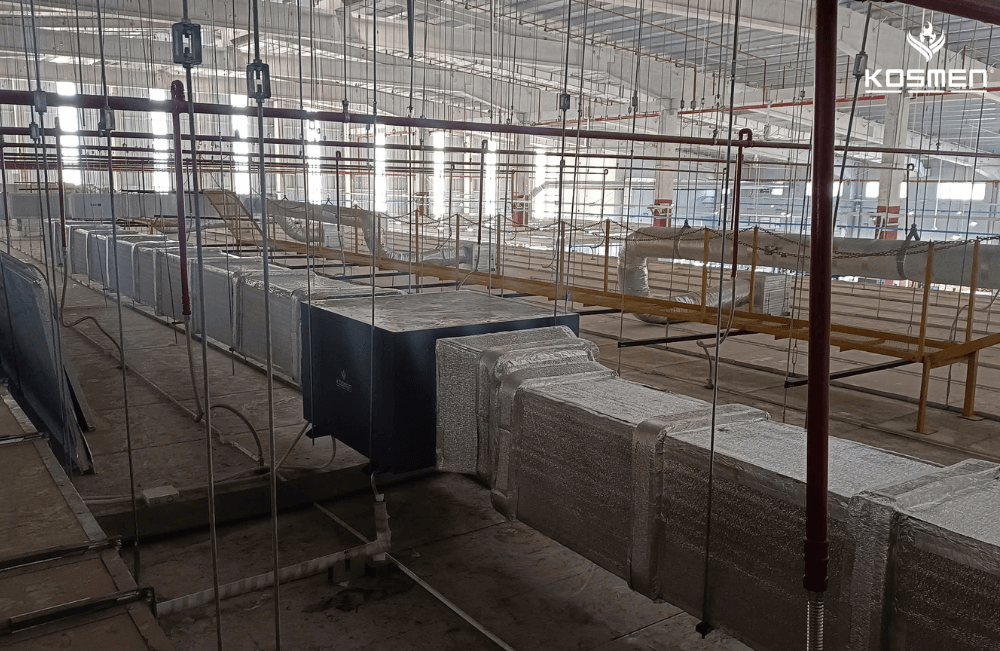 Thiết kế máy hút ẩm treo trần Kosmen KM-480DS tiết kiệm không gian