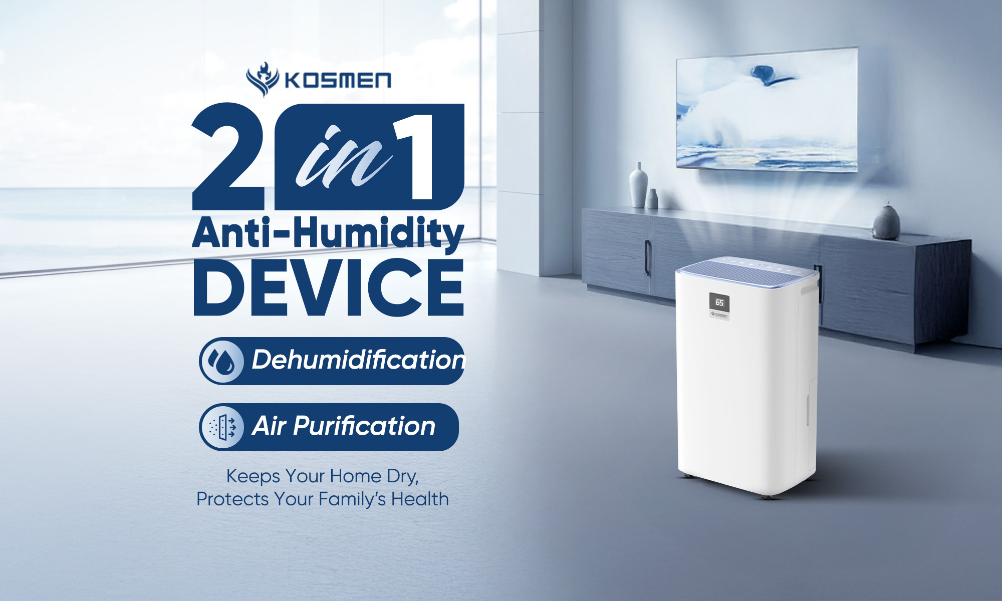 The Kosmen KM-30N is a trusted 2-in-1 solution for humidity control