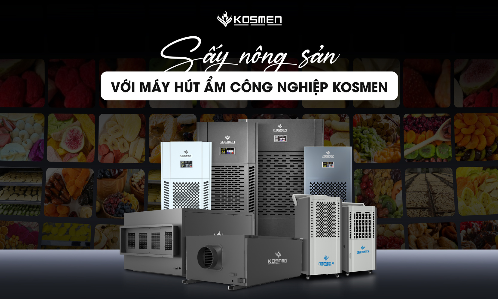 Máy hút ẩm công nghiệp Kosmen được sử dụng để sấy và bảo quản nông sản