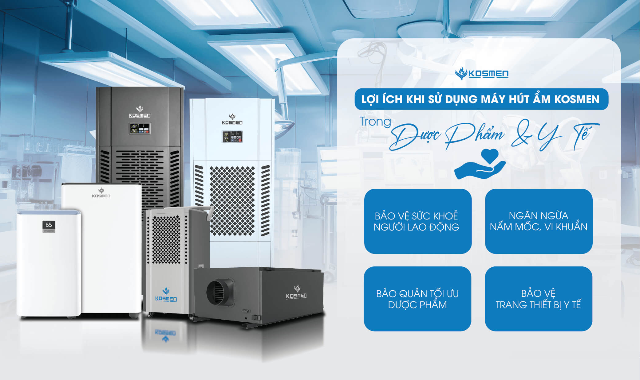 Máy hút ẩm mang lại nhiều lợi ích vượt trội trong bảo quản dược phẩm và thiết bị y tế