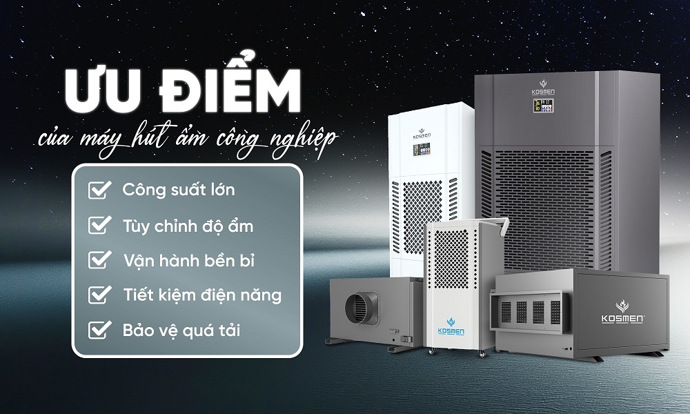 Ưu điểm của máy hút ẩm dùng trong sản xuất 