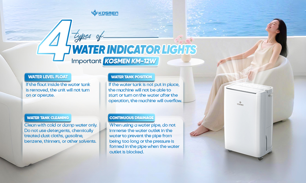 The Kosmen KM-12W provides peace of mind with four water indicator lights.