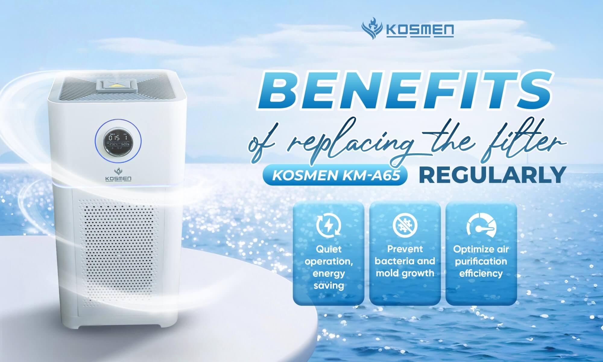 Benefits of regularly replacing the Kosmen KM-A65 air filter cartridge