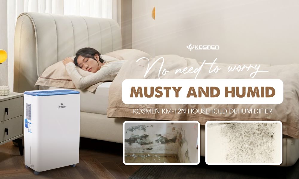 The Kosmen KM-12N Dehumidifier ensures excellent moisture control