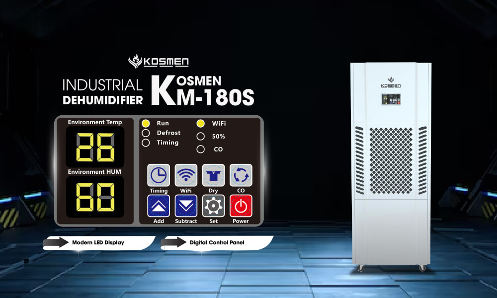 Control panel of the Kosmen KM-180S dehumidifier