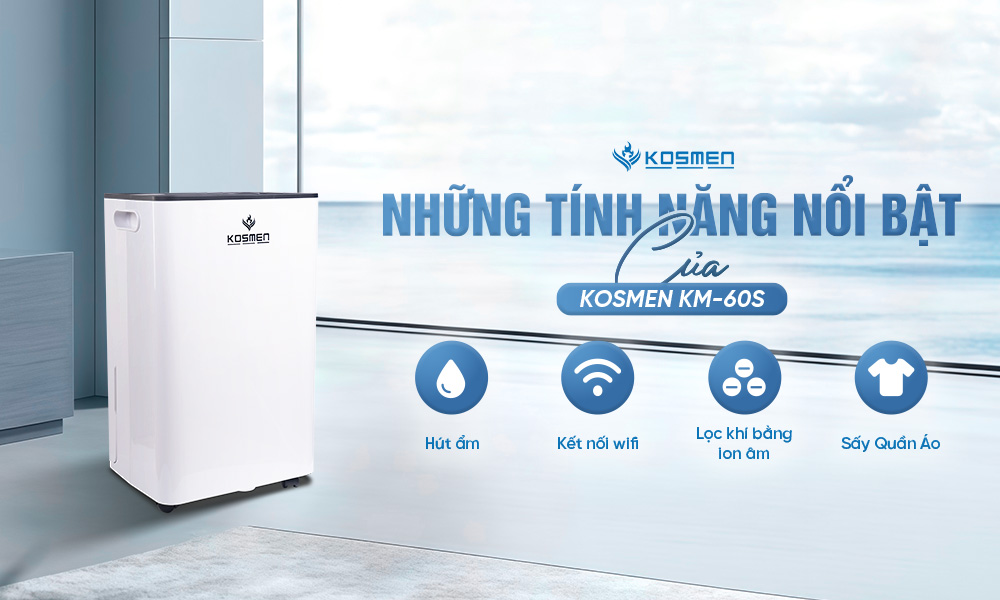 Tính năng nổi bật của máy hút ẩm Kosmen KM-60S