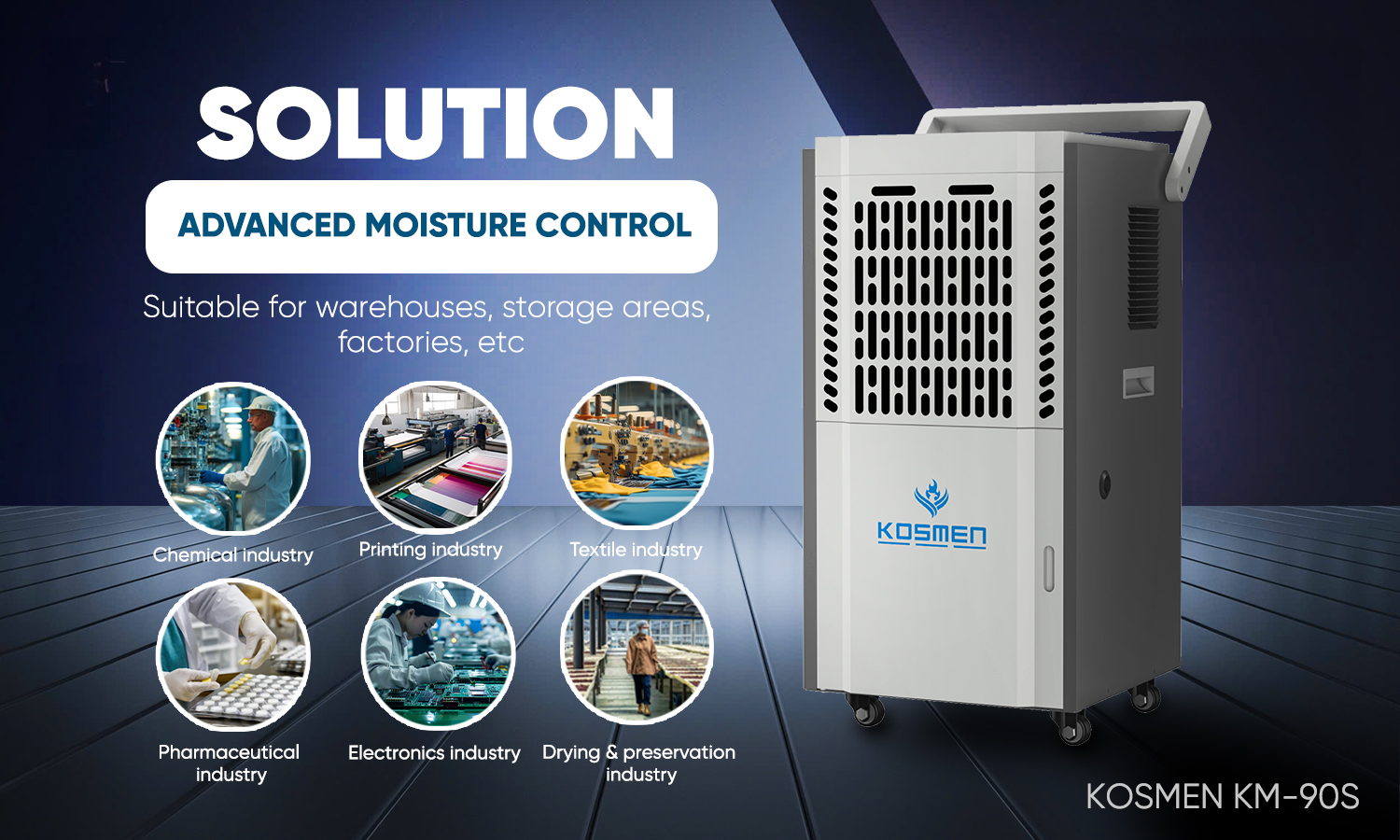 Kosmen KM-90S Industrial Dehumidifier: An Effective Moisture Control Solution for Various Industries