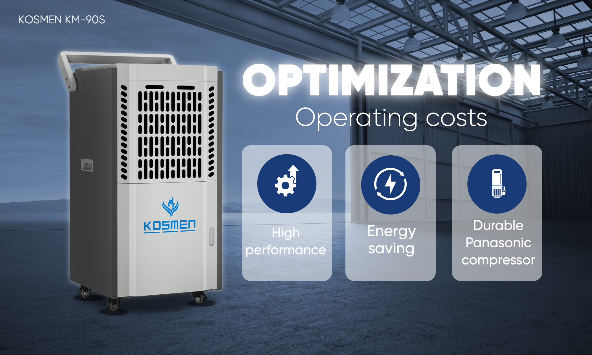 Kosmen KM-90S Dehumidifier Optimizes Operating Costs for Businesses