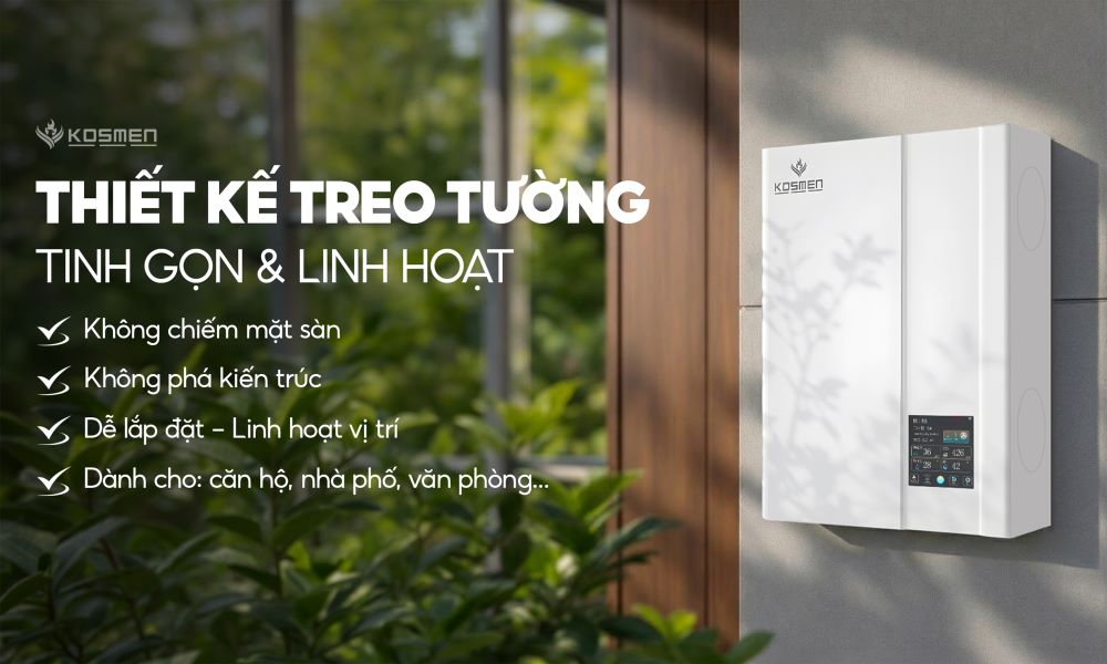 Thiết kế m&aacute;y treo tường, lắp đặt tinh gọn