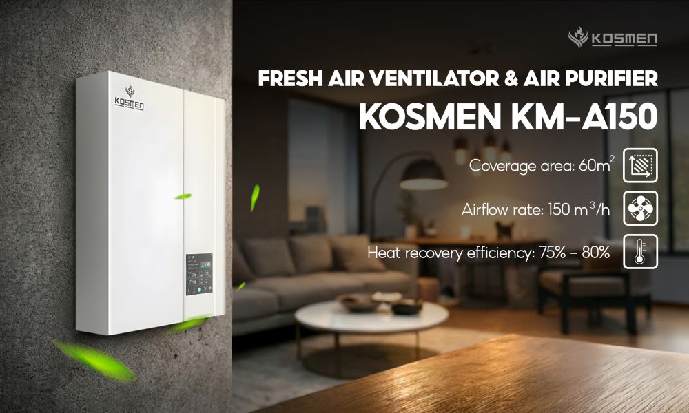 Technical specifications of the Kosmen KM-A150 Fresh Air Ventilator & Air Purifier