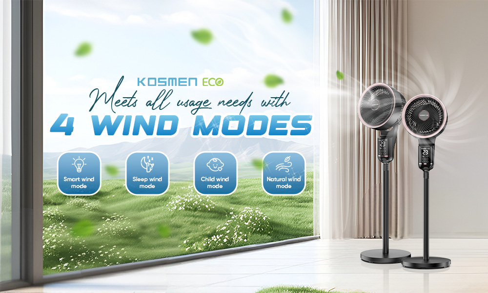 Meets all usage needs with 4 wind modes