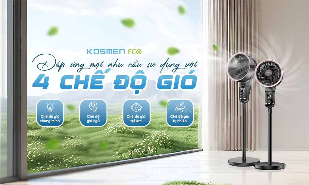 Đáp ứng mọi nhu cầu sử dụng với 4 chế độ gió