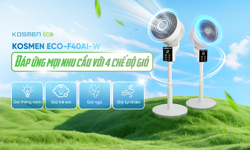 Kosmen ECO-F40AI-W đáp ứng nhu cầu sử dụng với 4 chế độ gió 