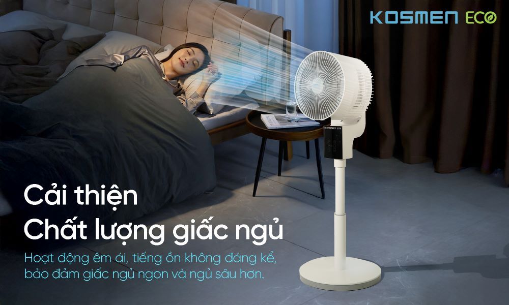 Quạt thông minh ECO-F40AI-W vận hành êm ái với độ ồn thấp