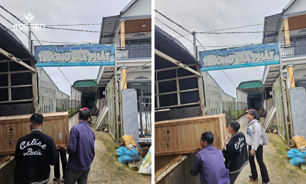 Transporting and installing the Kosmen KM-180S dehumidifier at Truong Gia Phat Cooperative