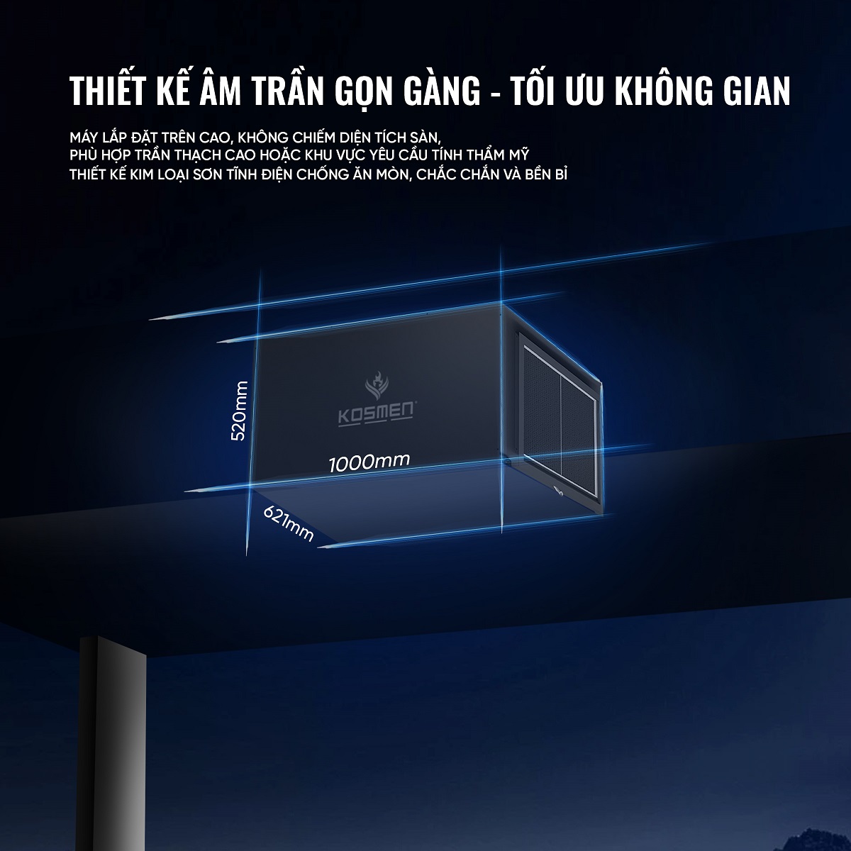 Kosmen KM-180DS Ceiling-Mounted Dehumidifier