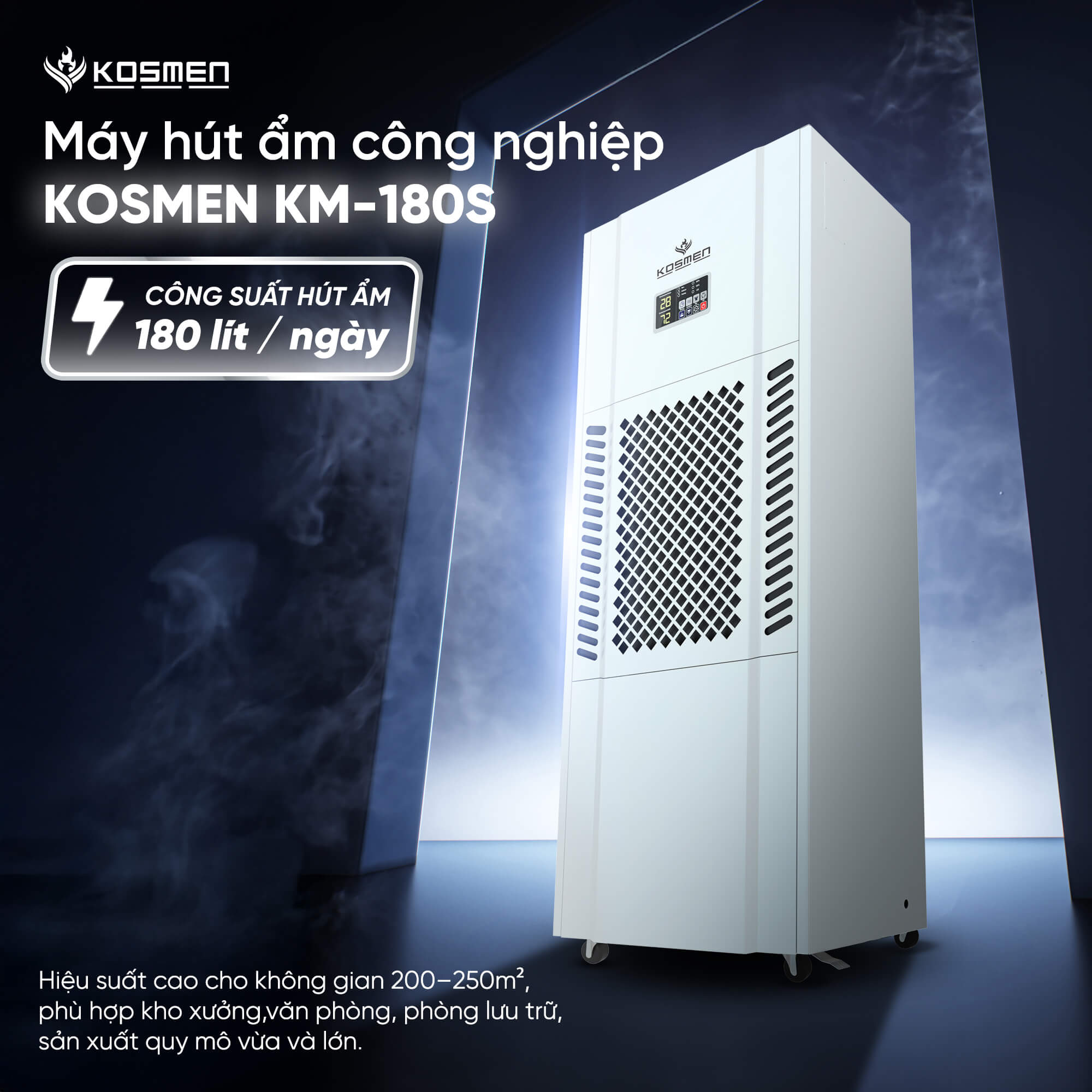Máy hút ẩm công nghiệp Kosmen KM-180S