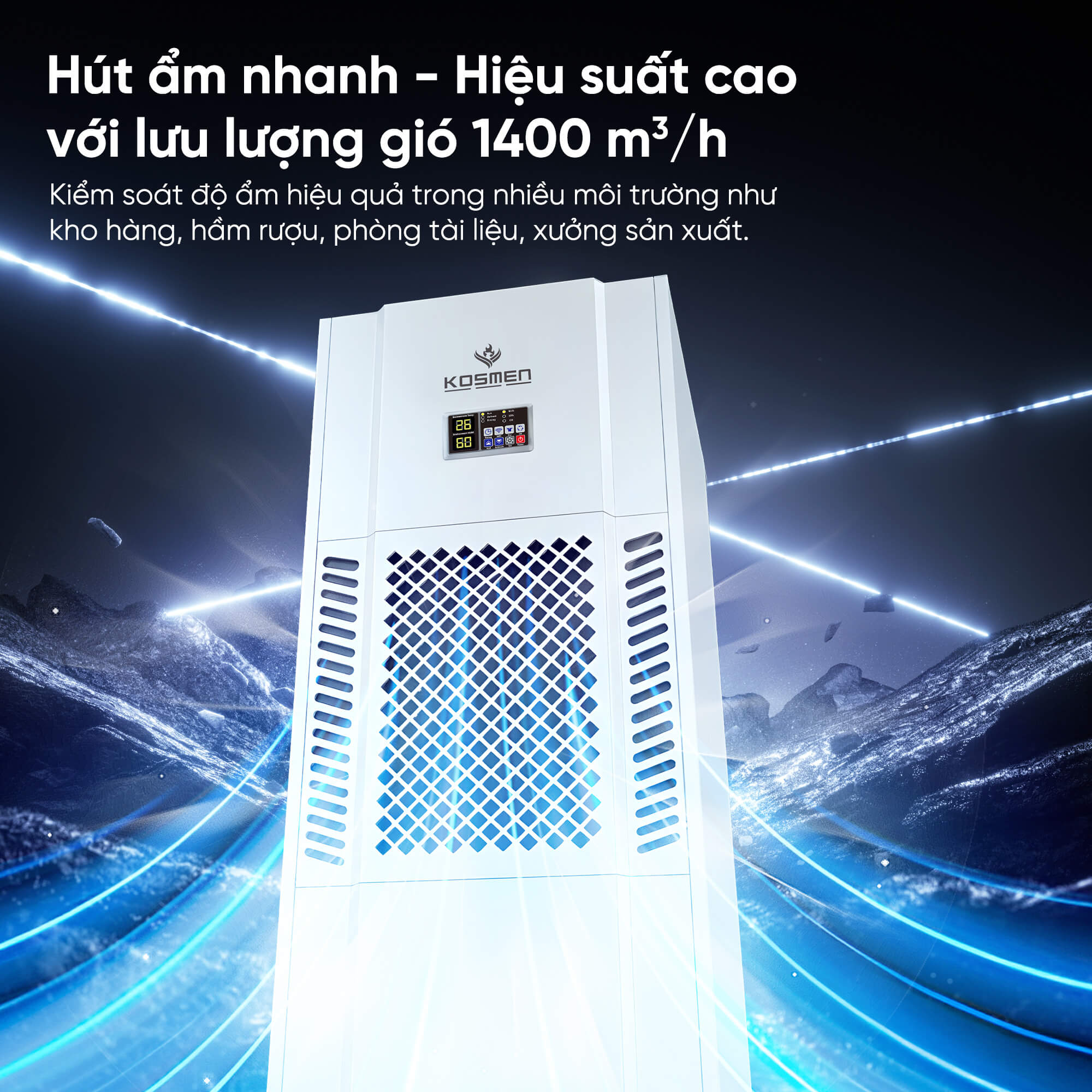 Máy hút ẩm công nghiệp Kosmen KM-180S