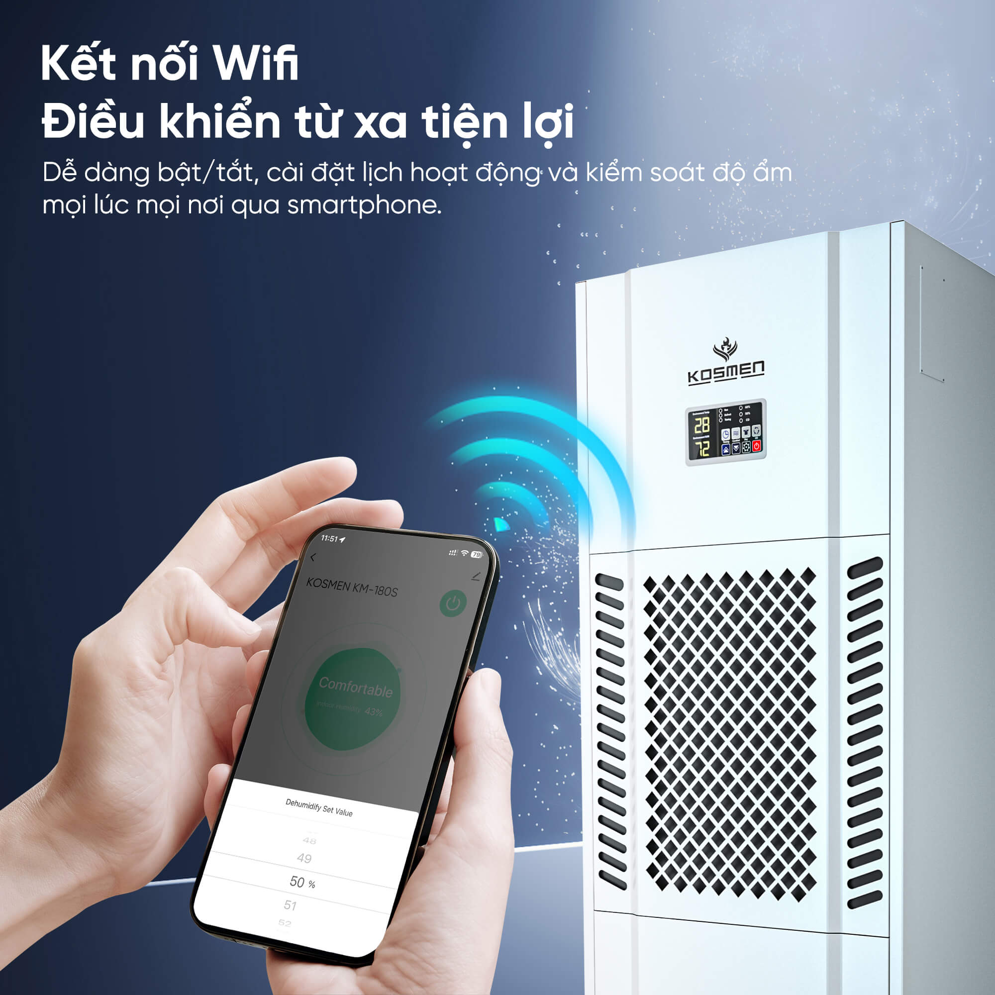Máy hút ẩm công nghiệp Kosmen KM-180S