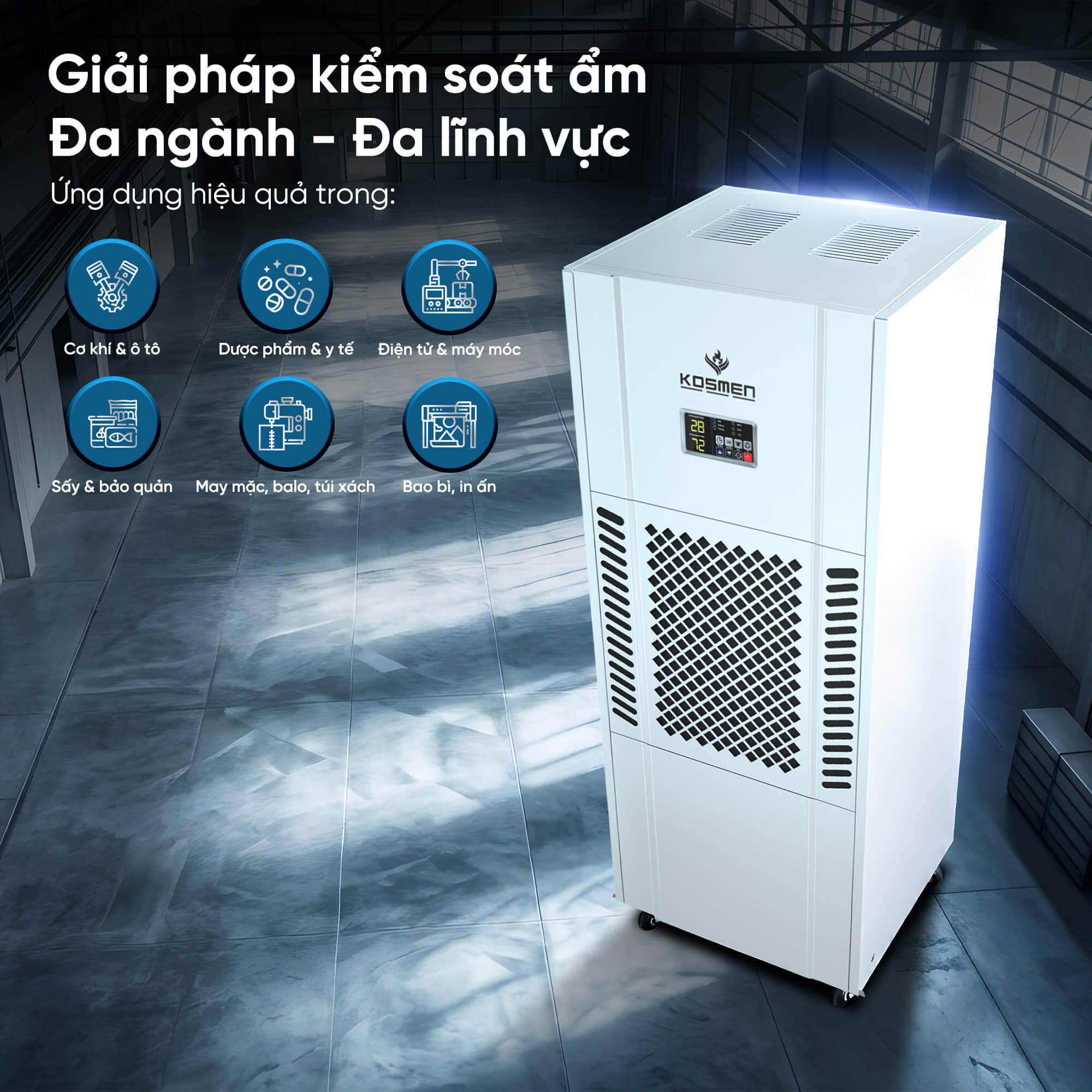 Máy hút ẩm công nghiệp Kosmen KM-180S