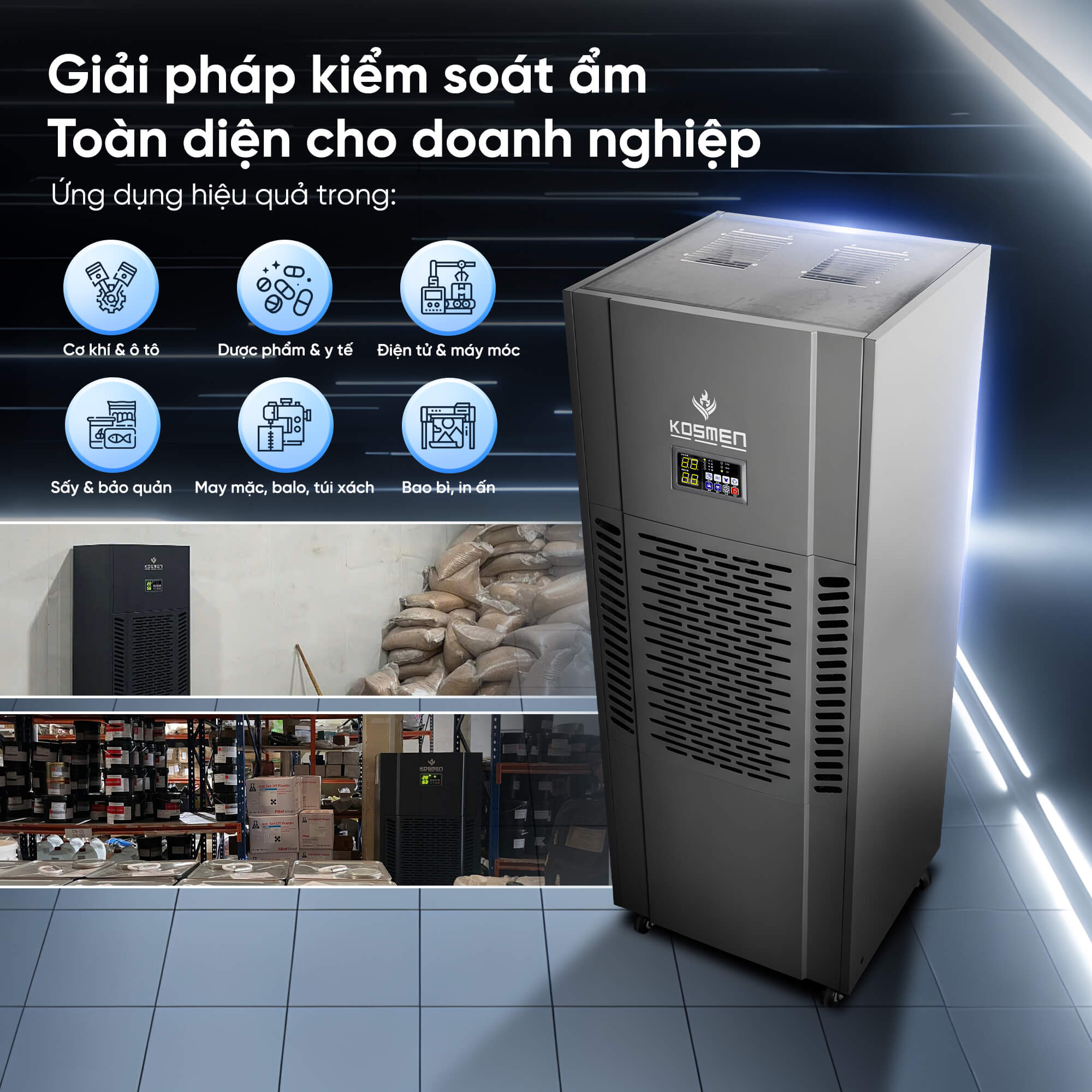 Kosmen KM-250S Industrial Dehumidifier