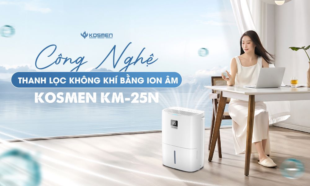 Máy hút ẩm Kosmen KM-25N tích hợp công nghệ ion âm