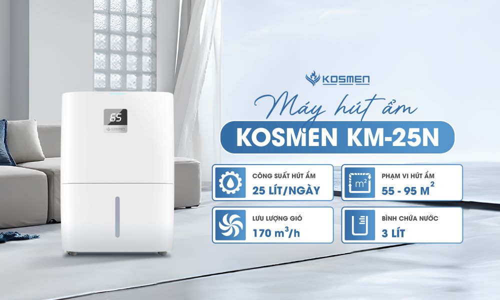 Thông số kỹ thuật máy hút ẩm Kosmen KM-25N