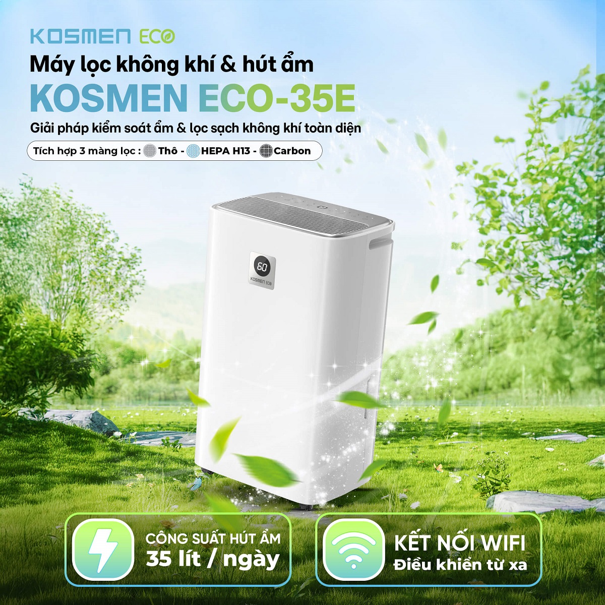 Kosmen ECO-35E Air Purifier & Dehumidifier