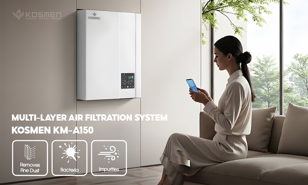 Kosmen fresh air systems are equipped with advanced filtration technology, removing up to 99% of harmful impurities