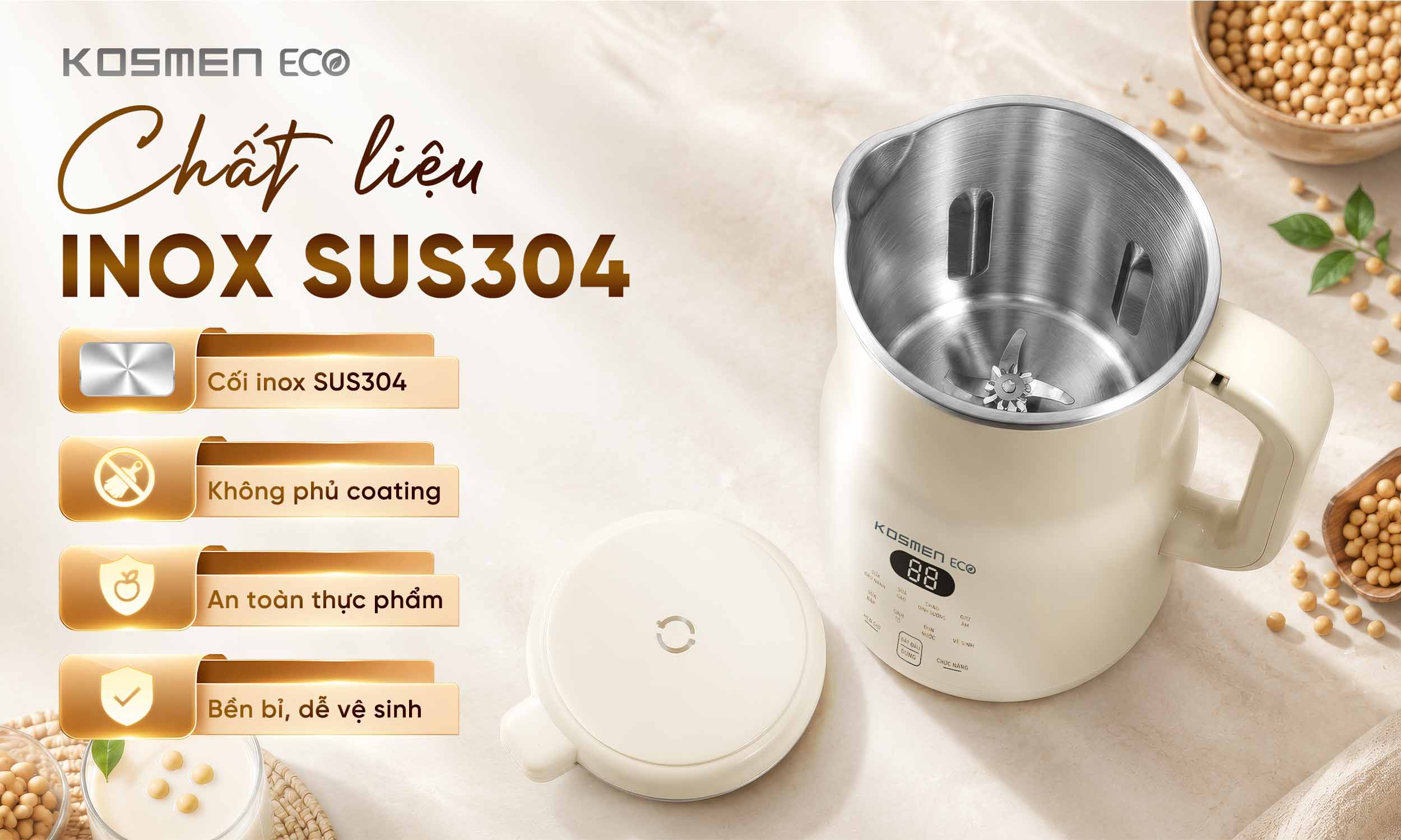 Chất liệu sản phẩm ECO-1000BG an toàn và bền bỉ
