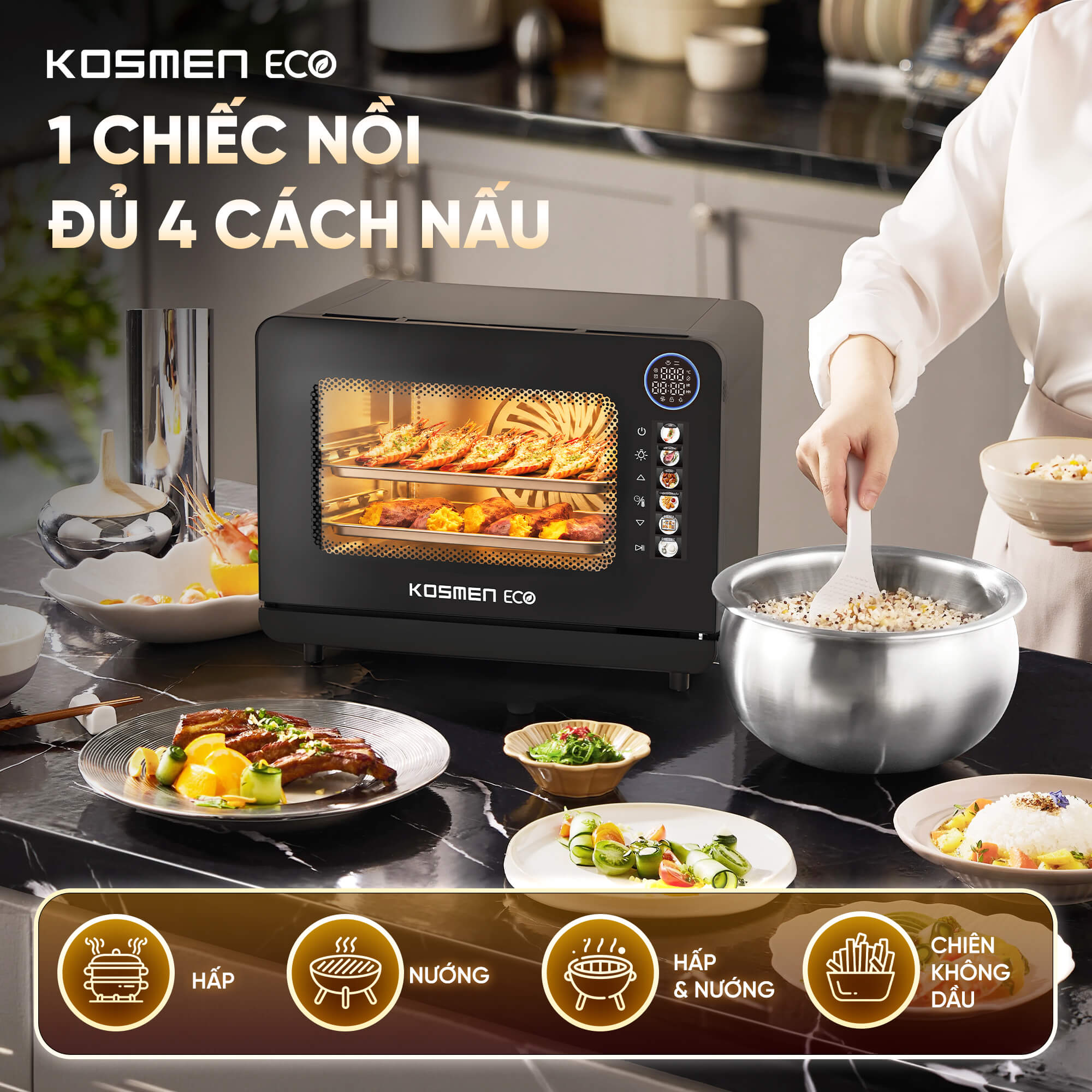 Nồi chiên hơi nước Kosmen Eco ECO-18B
