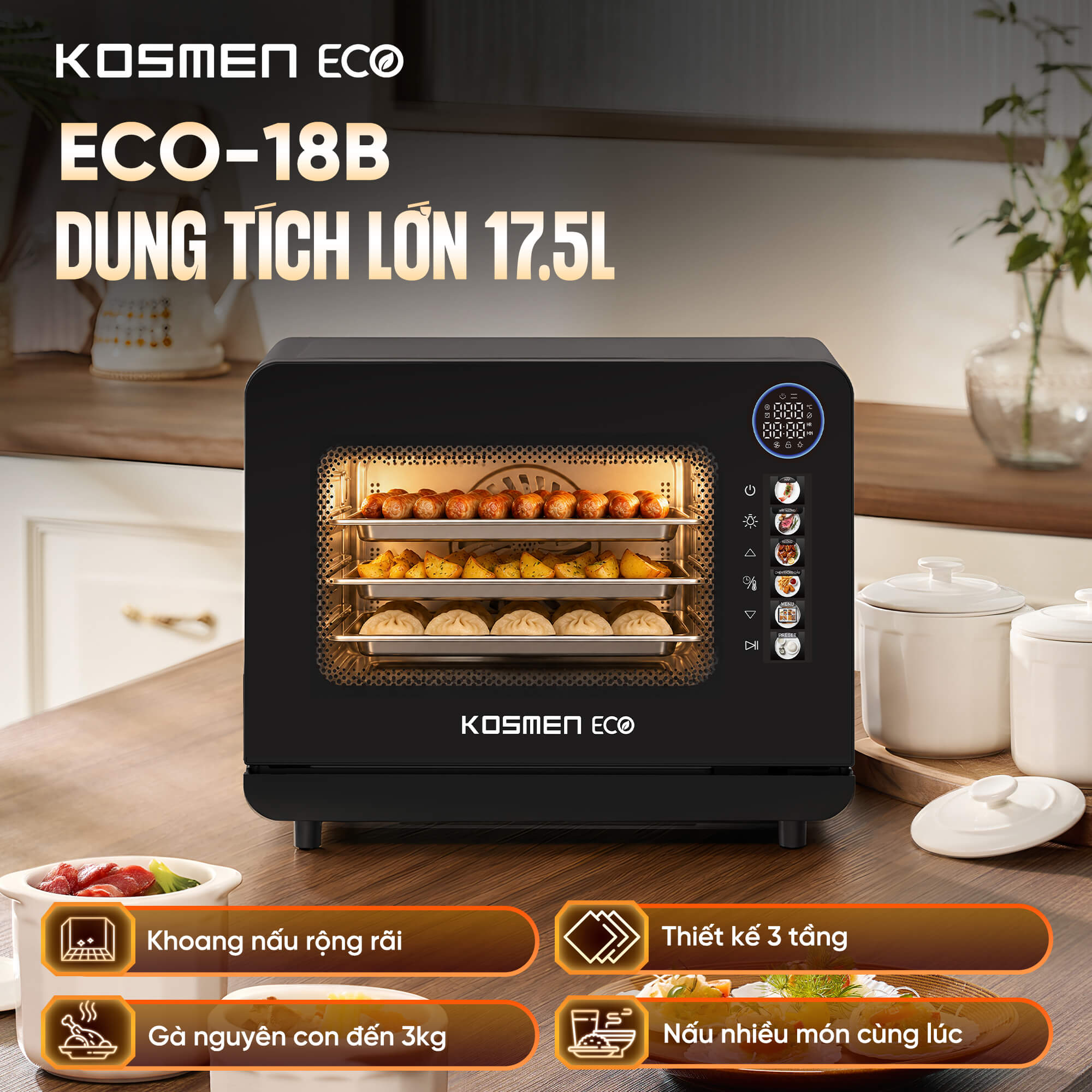 Nồi chiên hơi nước Kosmen Eco ECO-18B