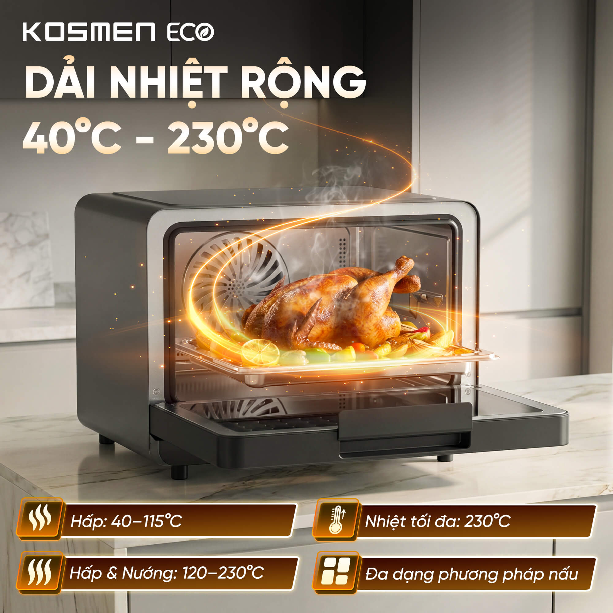 Nồi chiên hơi nước Kosmen Eco ECO-18B