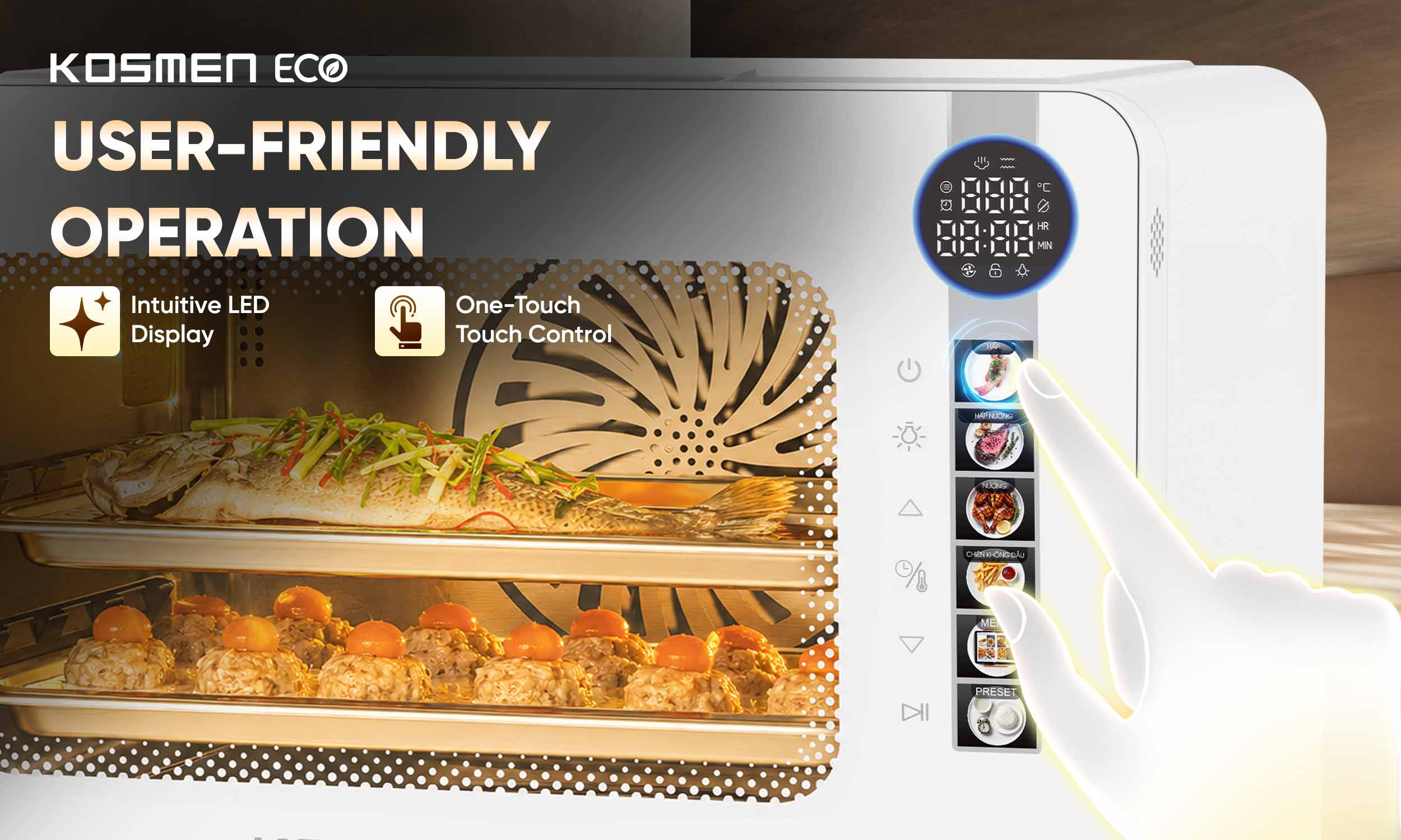 The ECO-18W is equipped with an intuitive touch control panel for convenient operation