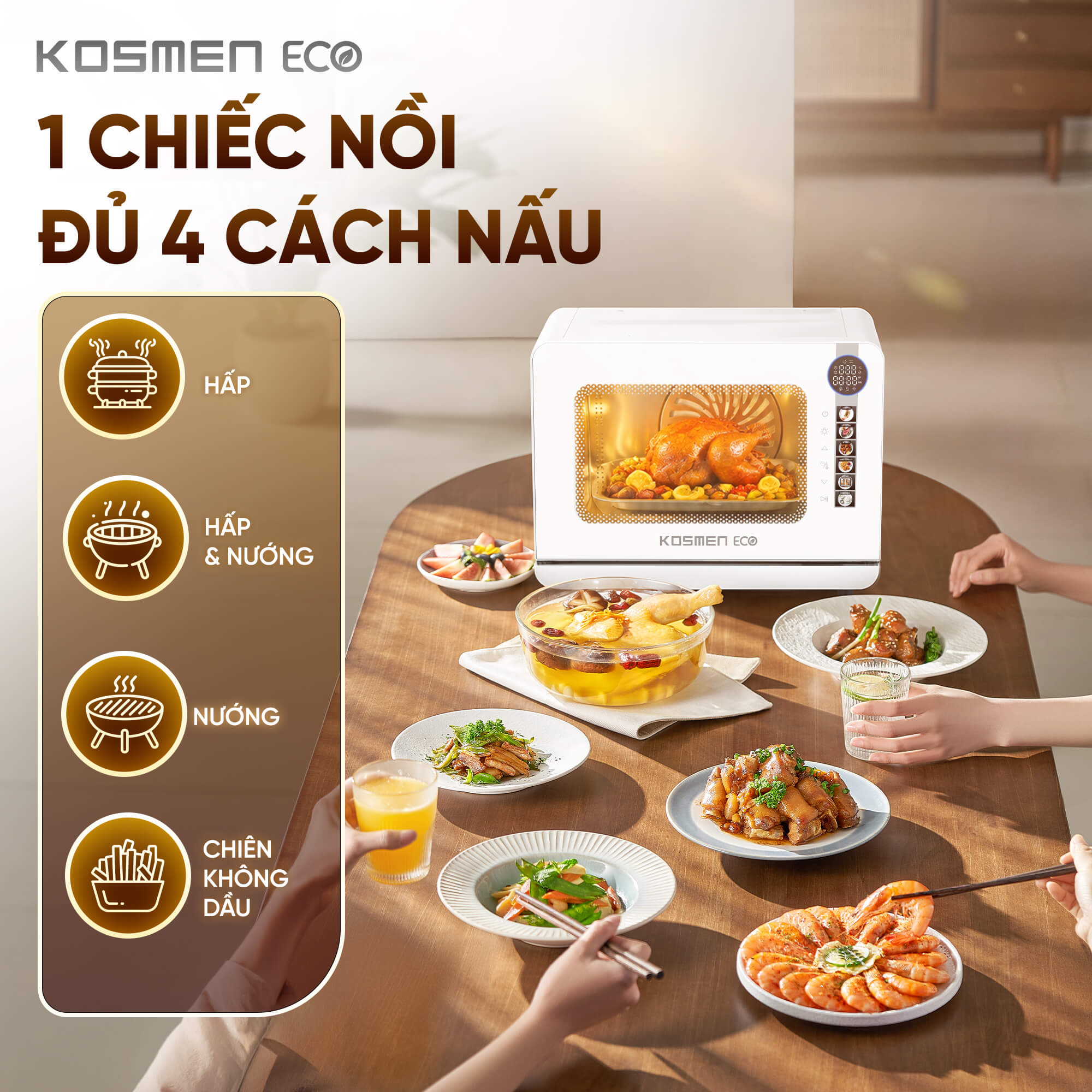 Nồi chiên hơi nước Kosmen Eco ECO-18W